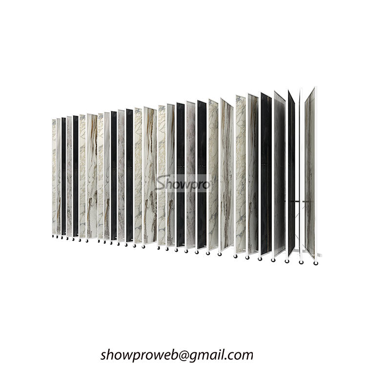 Tailored tiles display stand stone sample displays