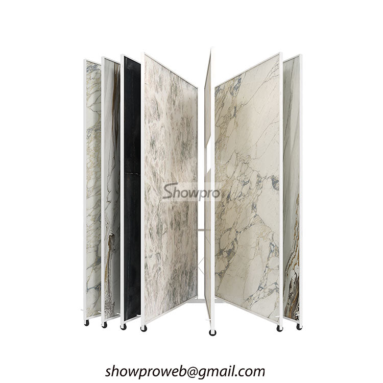 ceramic tiles flip display rack with wheels