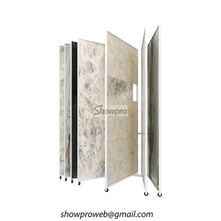 ceramic tiles flip display rack with wheels