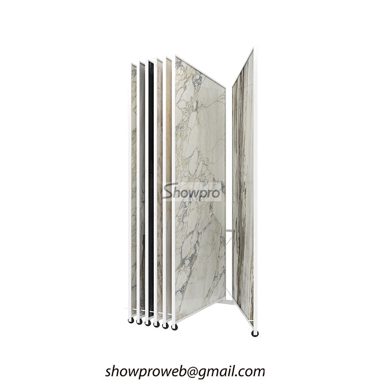 ceramic tiles flip display rack with wheels