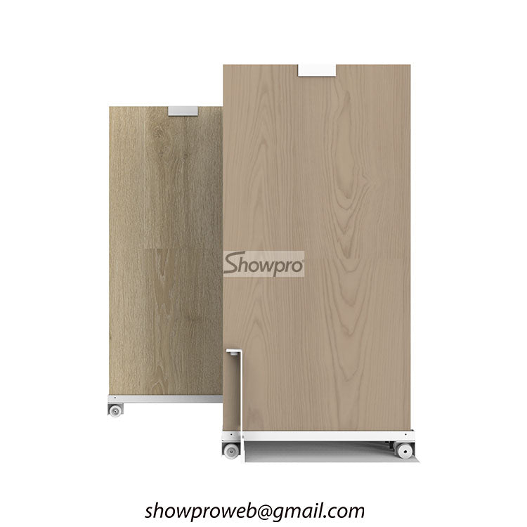 Showroom wooden tiles sliding display stand