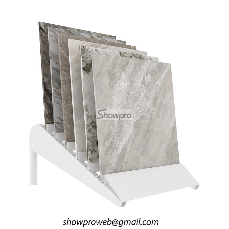 Heavy-duty countertop racks for quartz samples