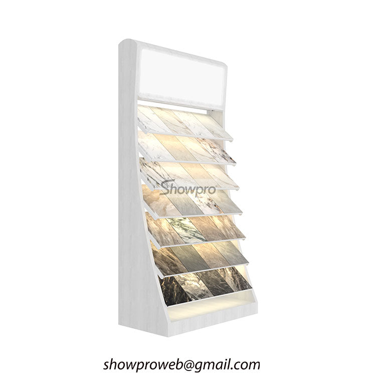 Custom branded tile display racks for manufacturers