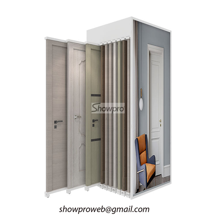 Durable door display stand wooden door display ideas