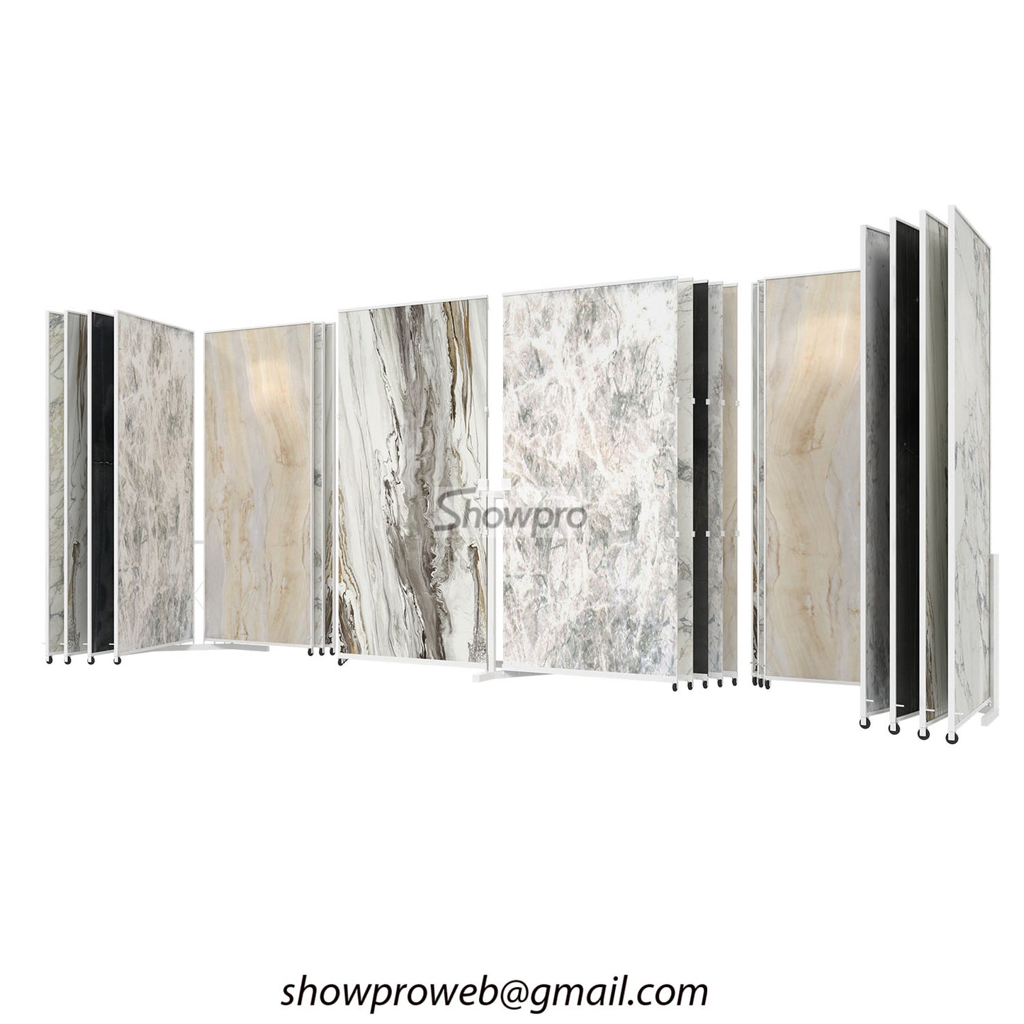 high quality ceramic tiles display stand with wheels