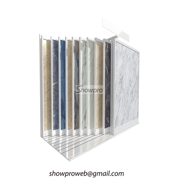 Smooth-glide tile display rack