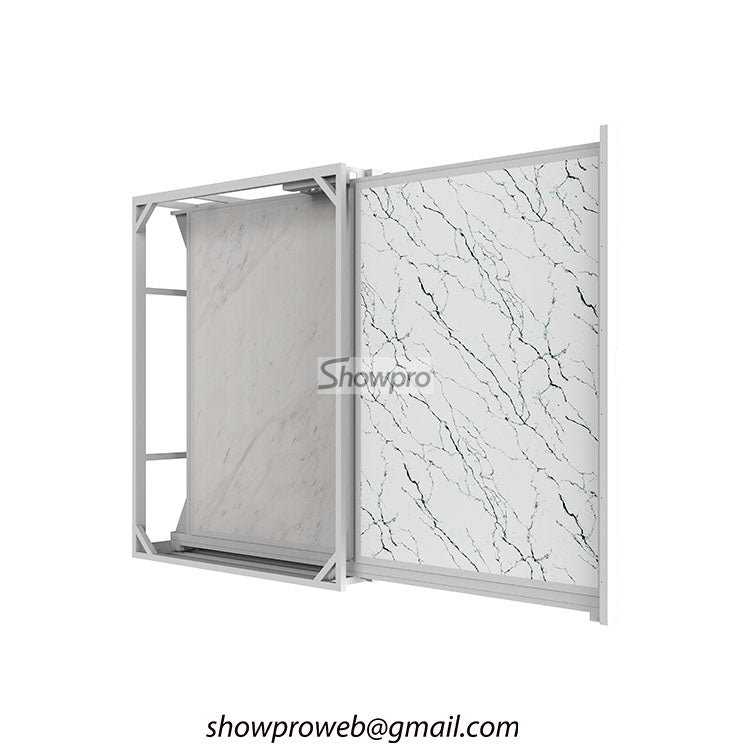 smooth-glide pull-out tile display system for showrooms