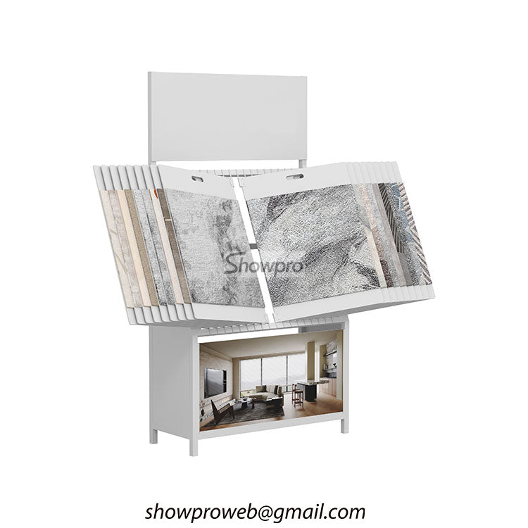Freestanding rug display rack retail carpet display solution