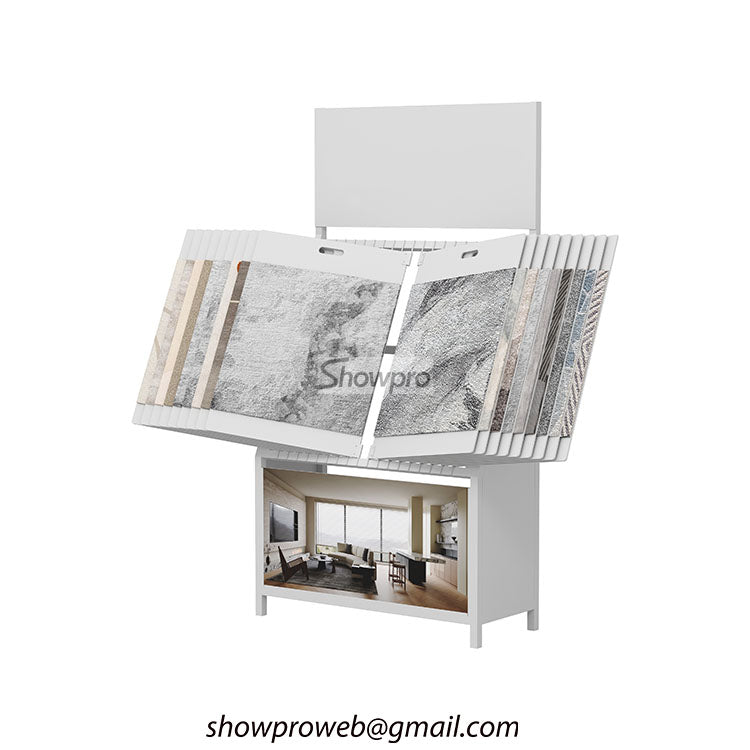 Freestanding rug display rack retail carpet display solution