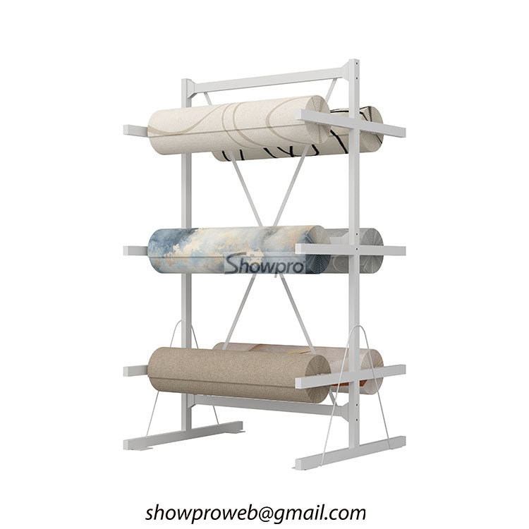 premium carpet rolling display stand rug displays