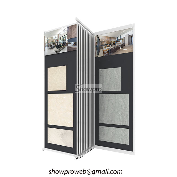 smooth-glide sliding tile display tracks for heavy slabs