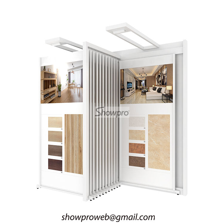 Easy-glide tile display stand for showrooms