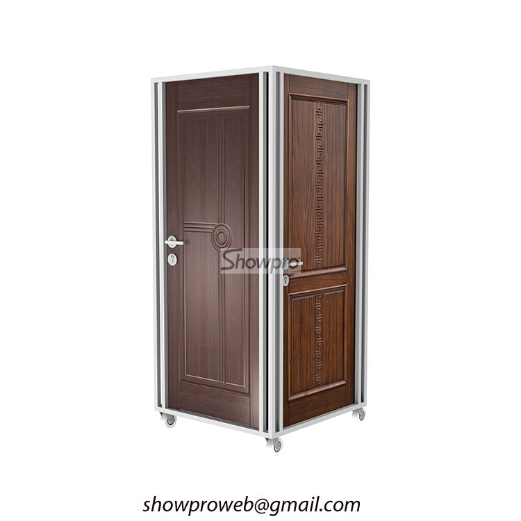 Wooden door display stand metal display rack