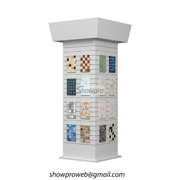 Mosaic sample tiles hanging display rack