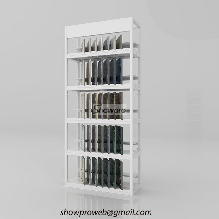 Stainless steel stone display rack for outdoor paving samples