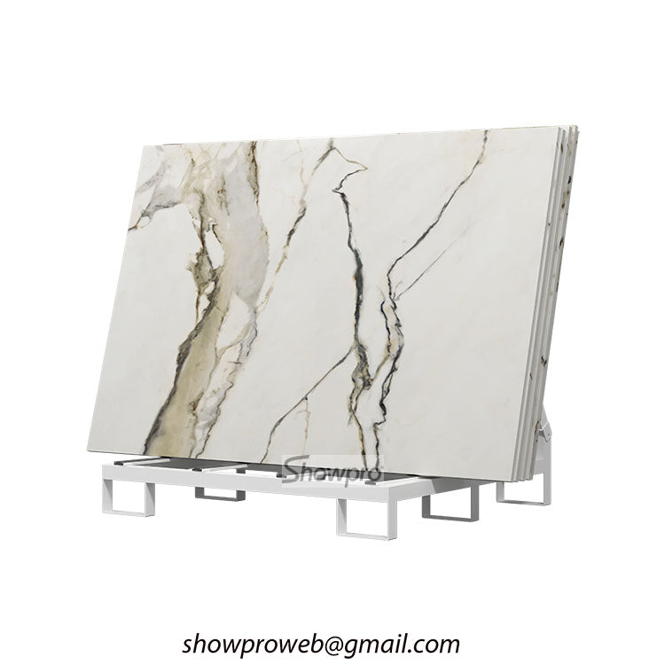 Durable granite slab display stand tile storage rack
