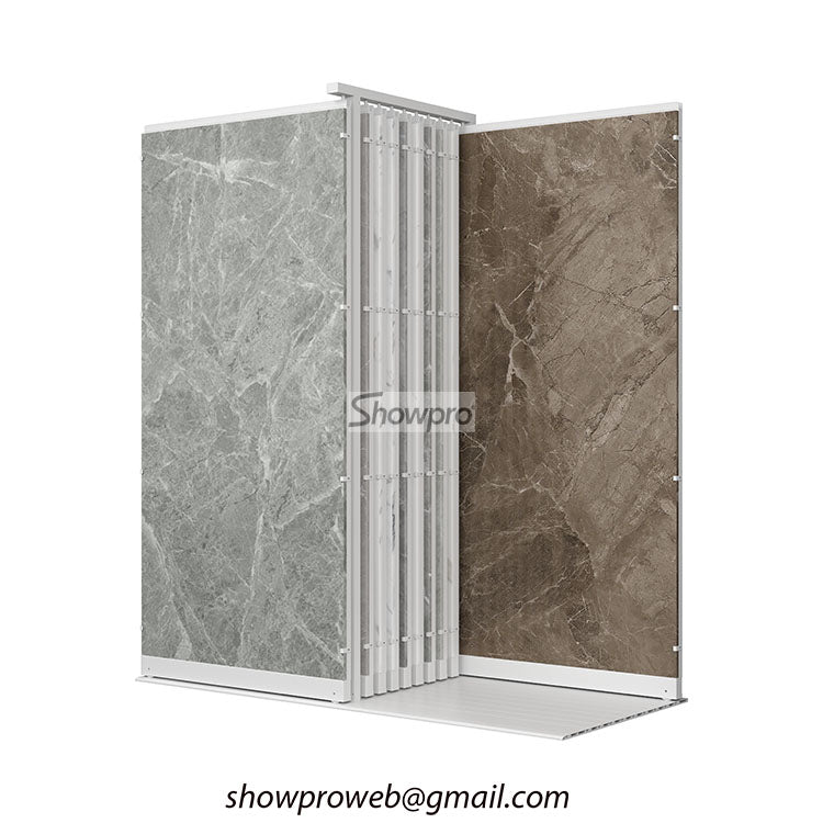 porcelain tiles sliding displays marble display rack