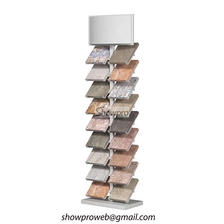 Exhibition-grade stone display stand for trade shows