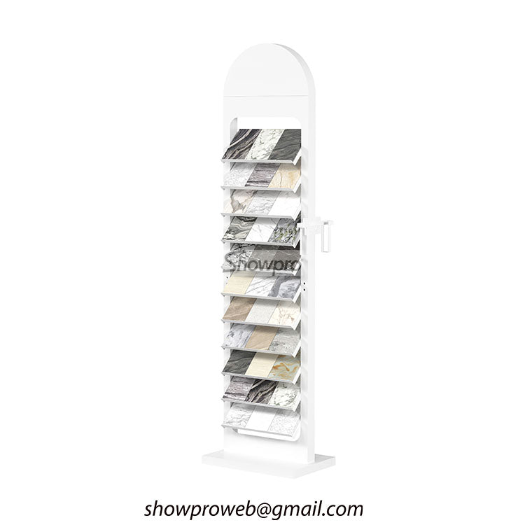 Custom metal stone display stands for showrooms