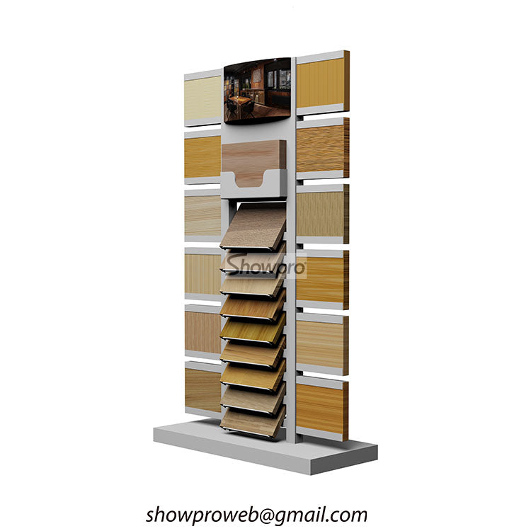 wood tiles sample display stands wholesale