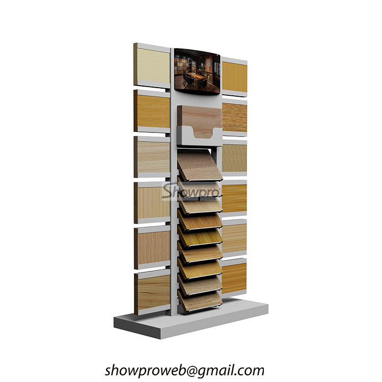 wood tiles sample display stands wholesale