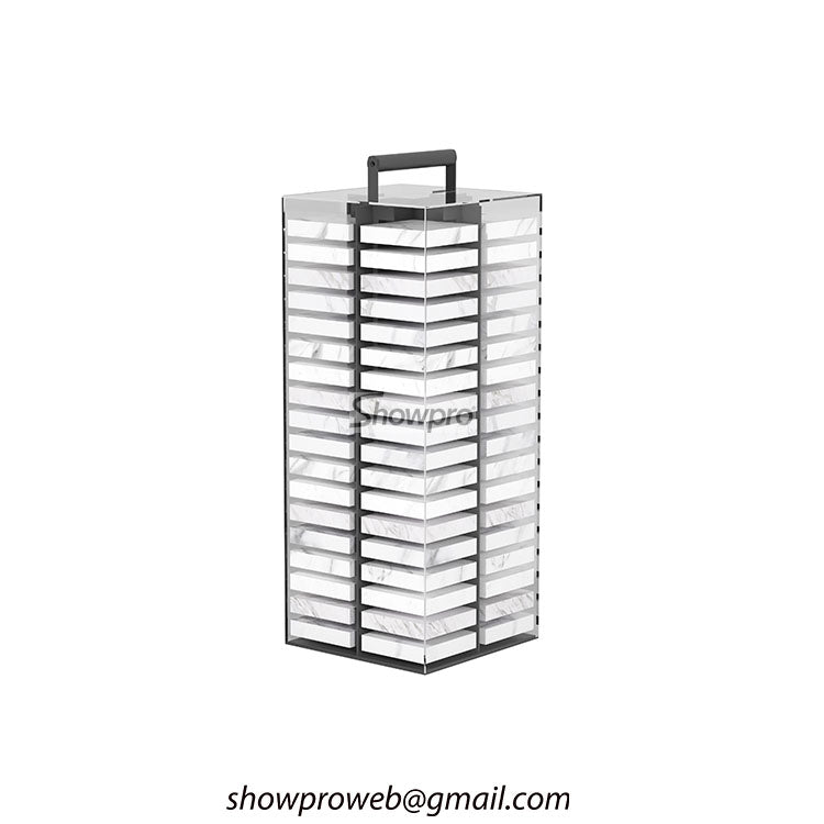 portable stone display tool acrylic tile storage rack