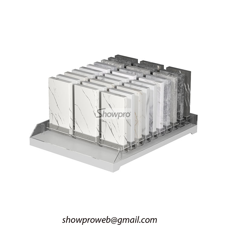 sample stone countertop display stand tile display ideas