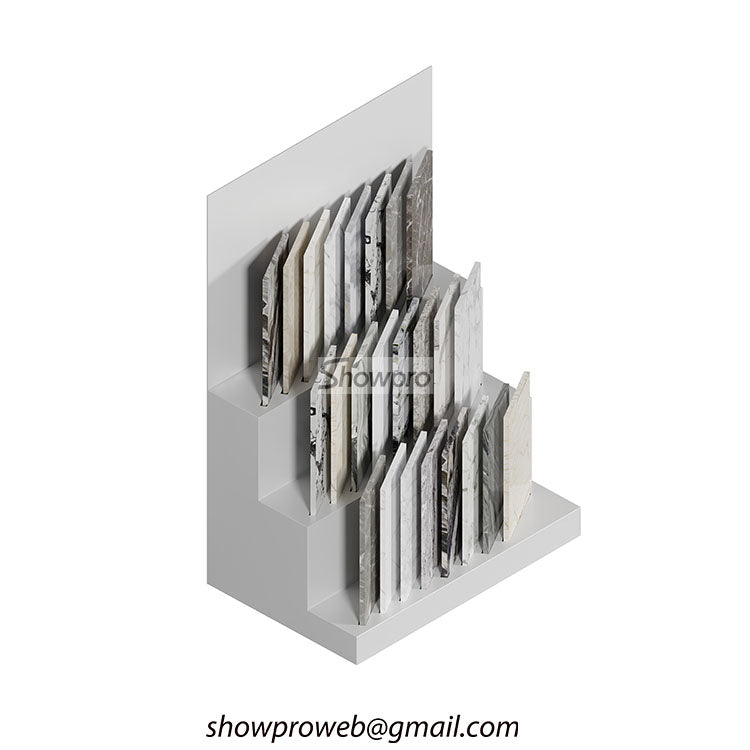 Showroom countertop stone sample display racks