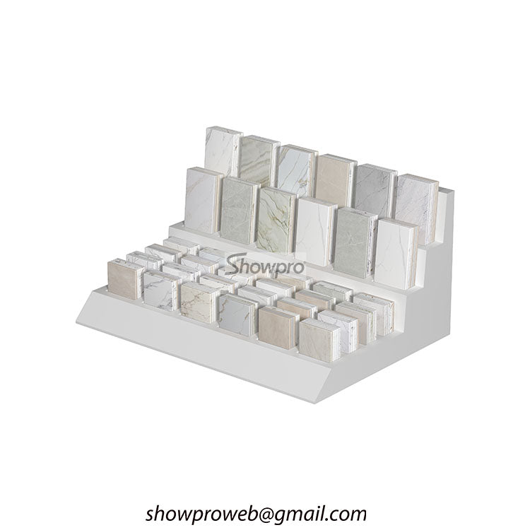 Multi-slot countertop stand for 4x4 tile samples