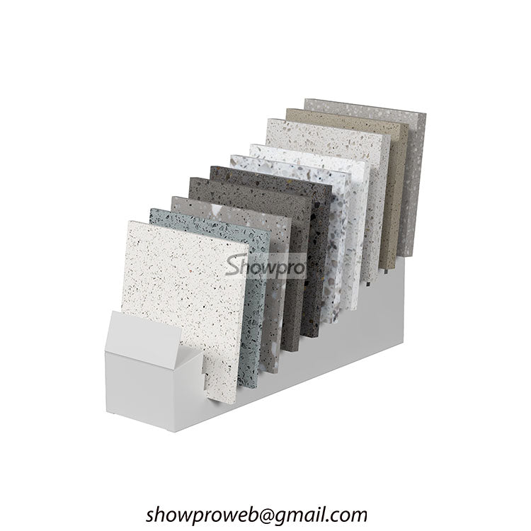 Custom metal stone sample holder for showroom