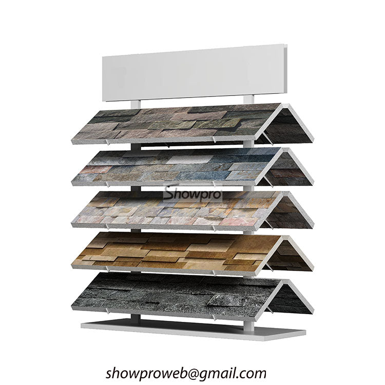 Custom branded cultural stone display rack for distributors