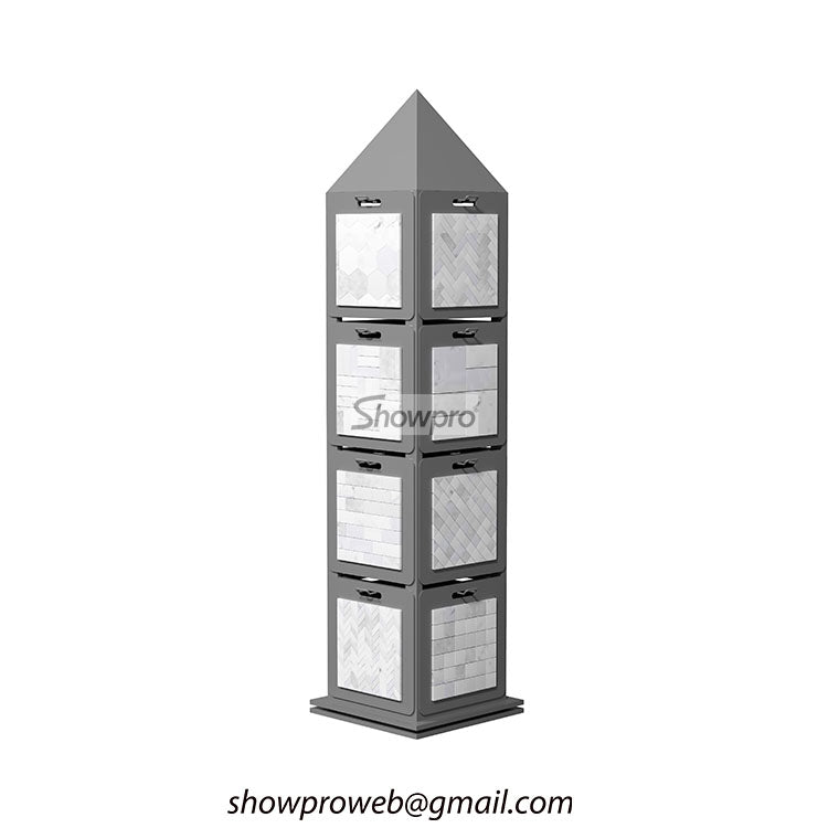 Custom-branded mosaic sample display racks