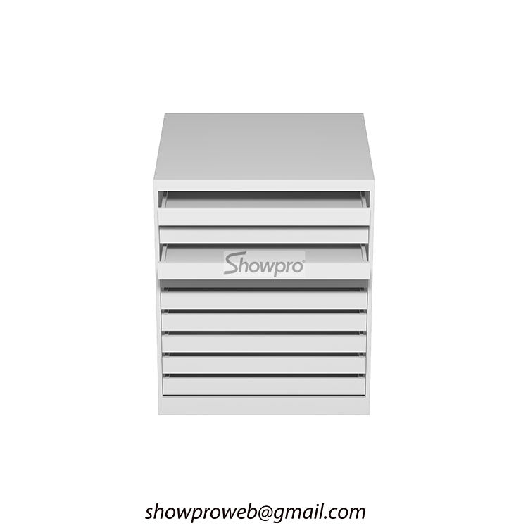 wooden tiles storage cabinet floor display solution