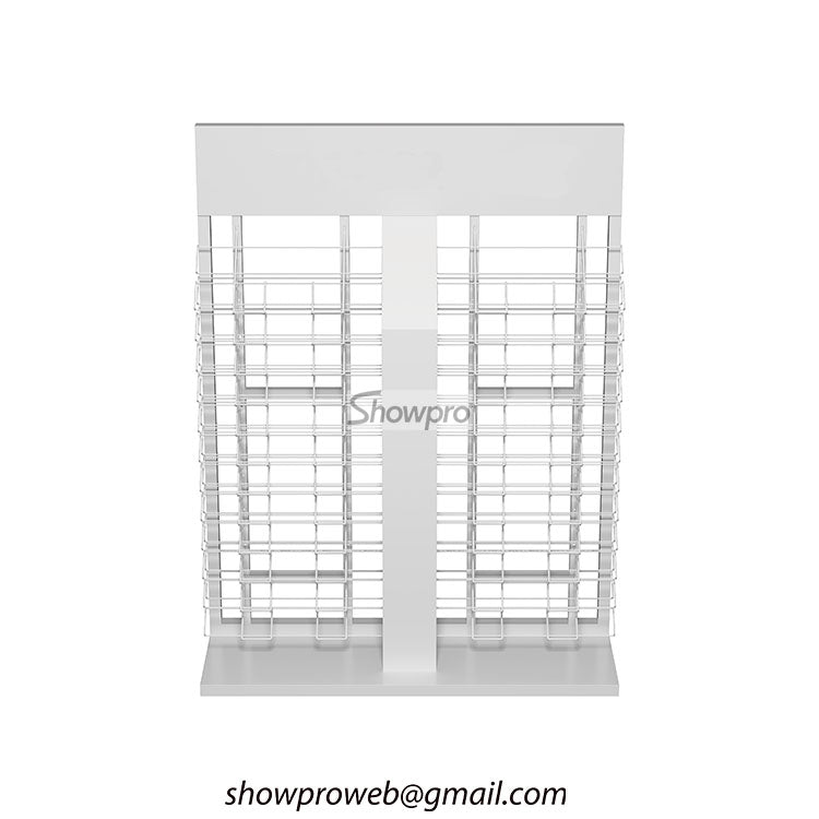 wooden tiles tower display rack floor display stand