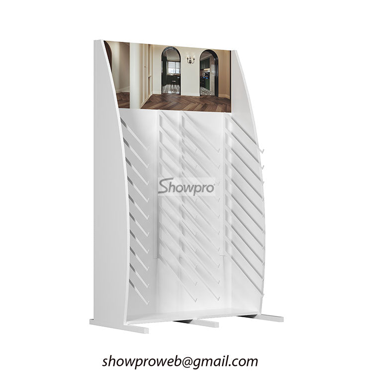 wooden tile display stand wooden floor display
