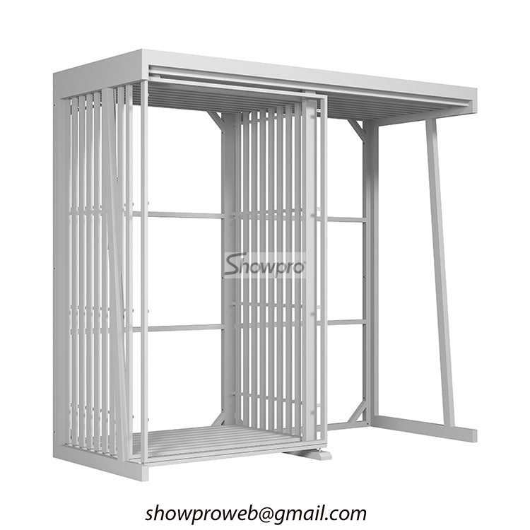 wooden tile sliding display stand floor displays