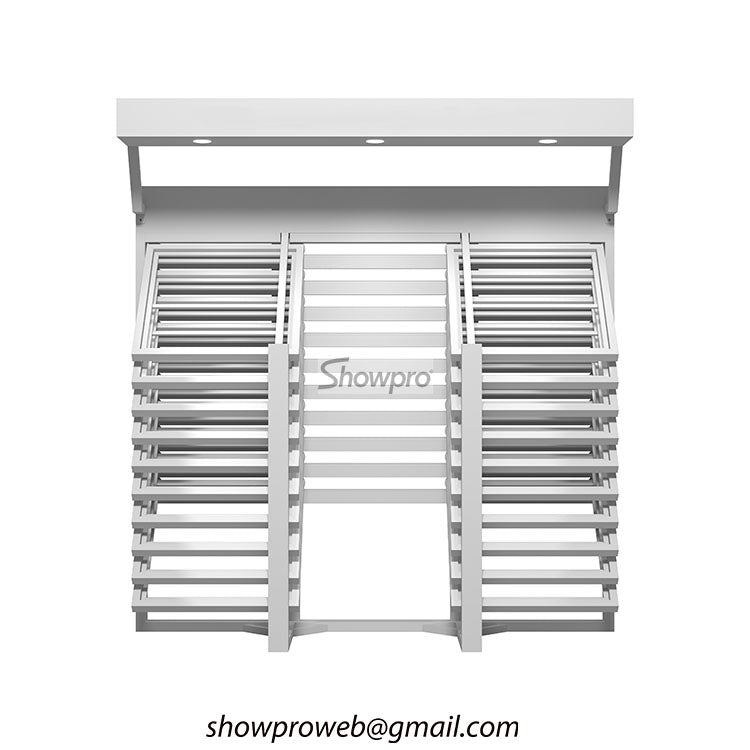 showroom wooden tiles sliding display rack for sale
