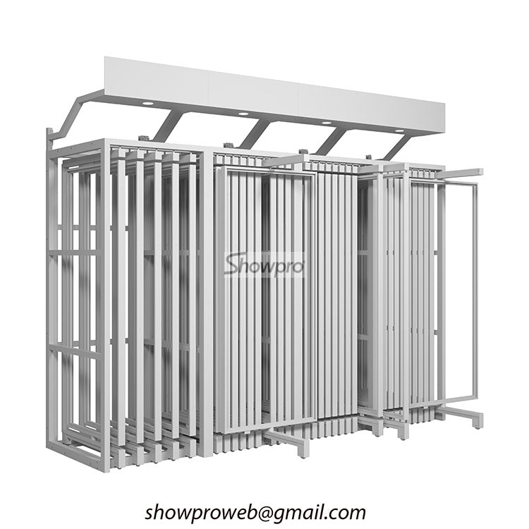 wood tile sliding display stand wood floor rotating displays