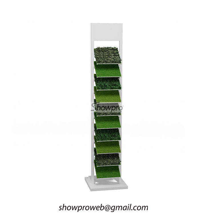 Artificial grass metal display stand