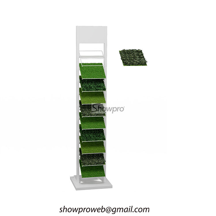 Artificial grass metal display stand