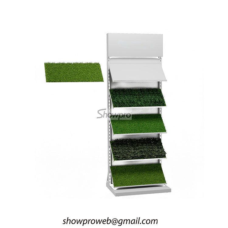 Artificial grass display solution showroom sample display rack