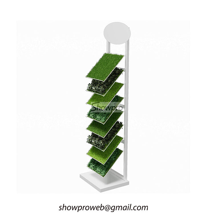 Custom artificial turf display stands for retail shops