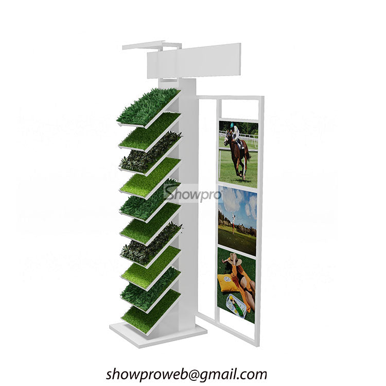 Retail grass display rack artificial grass displays for trade shows