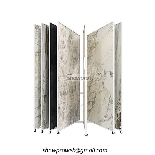 ceramic tiles flip display rack with wheels