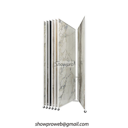 ceramic tiles flip display rack with wheels