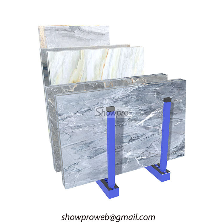 Heavy duty vertical marble slab display rack