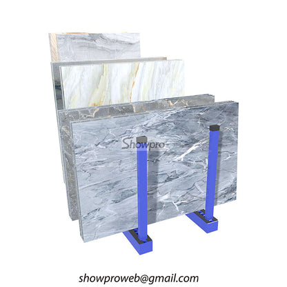 Heavy duty vertical marble slab display rack