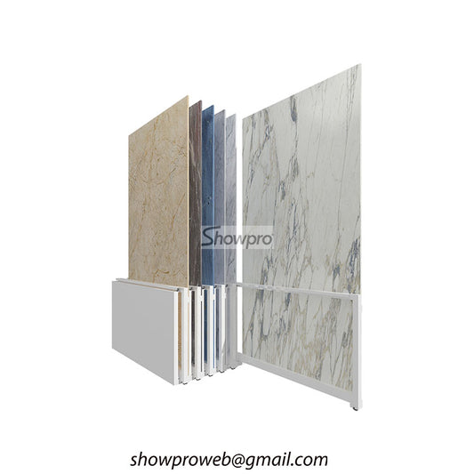 heavy duty metal sliding tile display racks