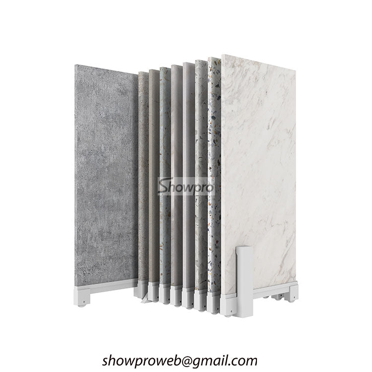 tile samples sliding display rack ceramic display