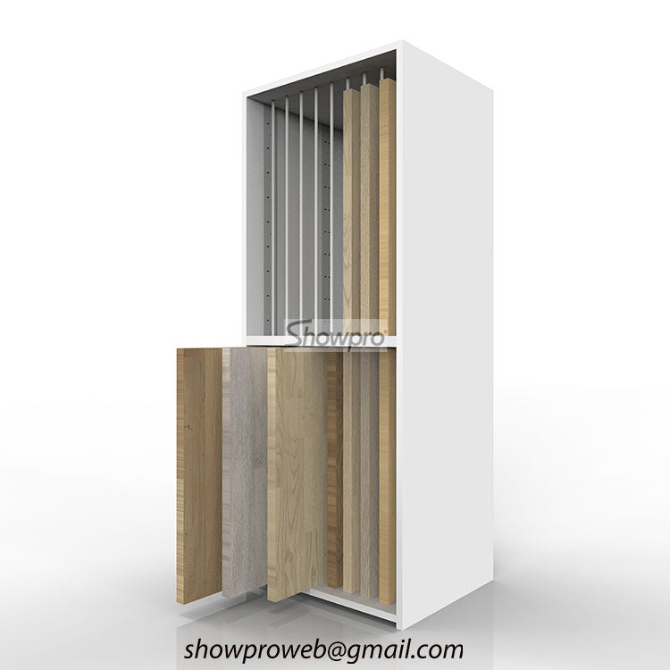 Hardwood tiles display cabinet for retailers